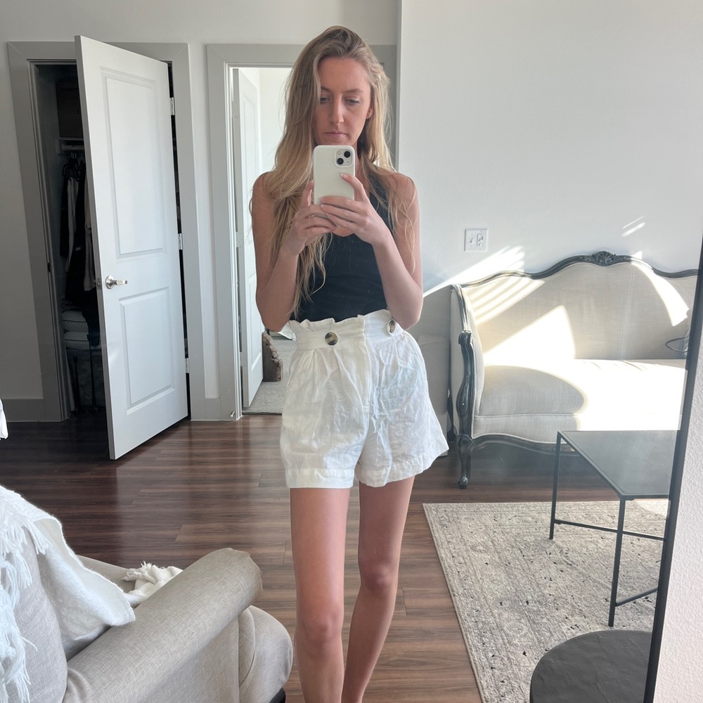 Cream high waisted shorts